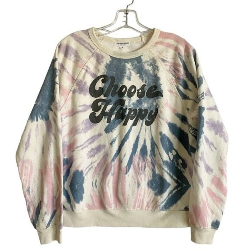 Grayson Threads Womens Choose Happy Long Sleeve Sweatshirt Multicolor‎ SZ S